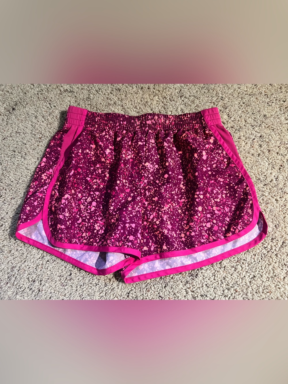 Pink Speckle Running Shorts